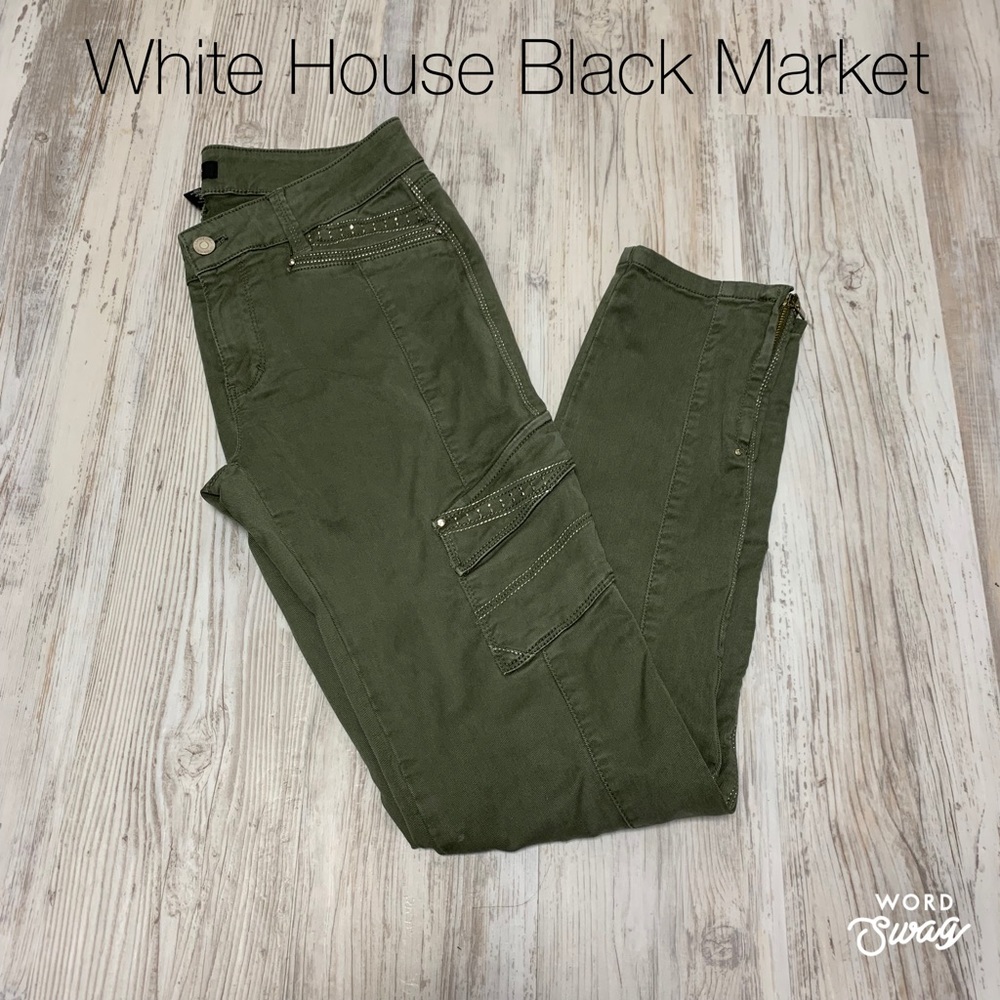 White House Black Market Slim Ankle Cargo Pants 4R
